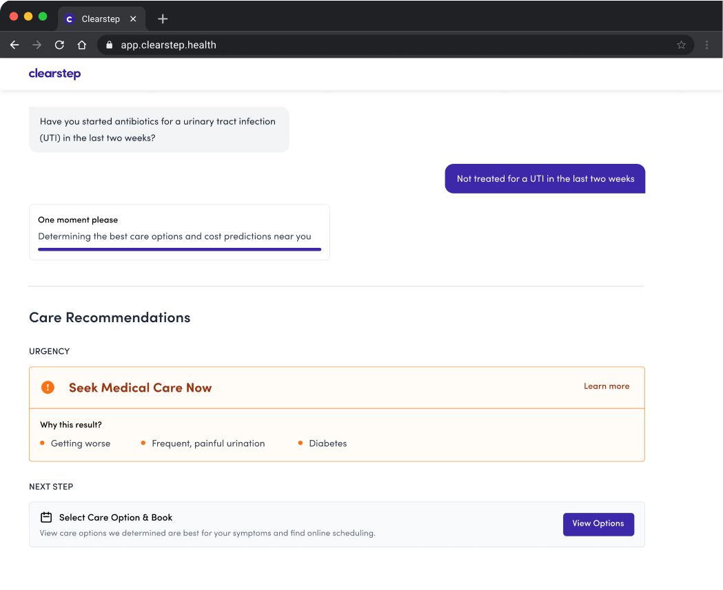 Clearstep digital triage software